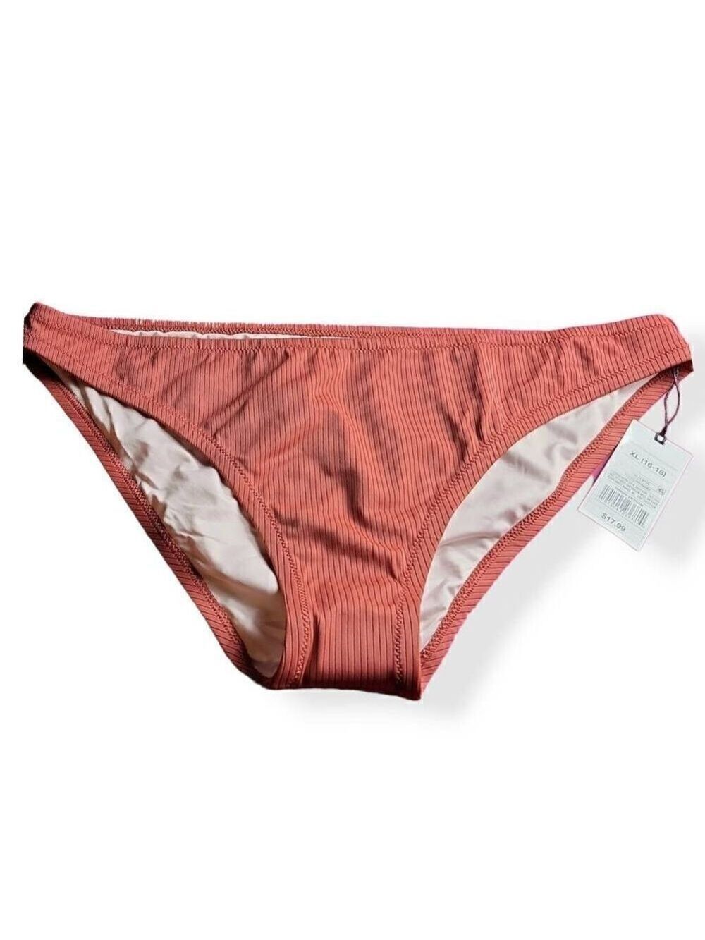 Shade & Shore Ribknit Cheeky Bikini Bottom Mahogany XL